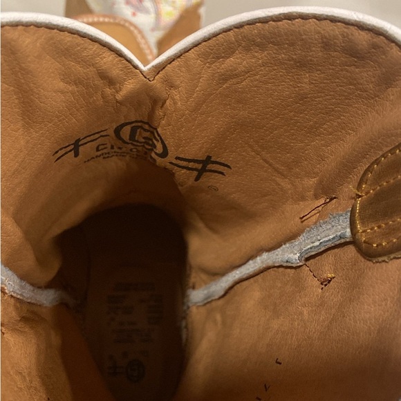 Circle G Tan and White Kids Western Boots - Picture 4 of 6